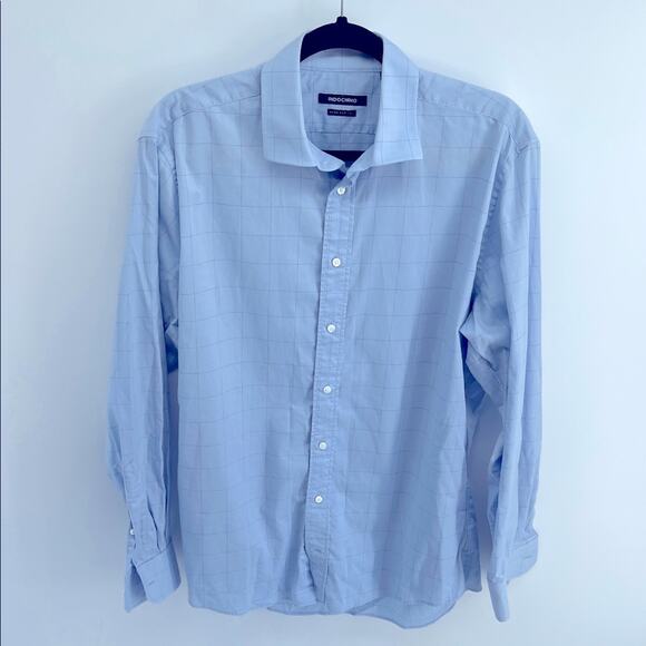 Indochino windowpane plaid long sleeve button up dress shirt - Picture 1 of 7
